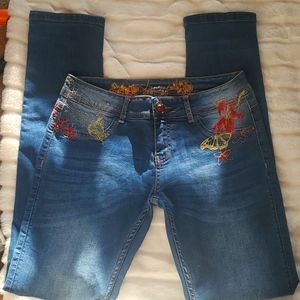 Desigual Embroidered Jeans